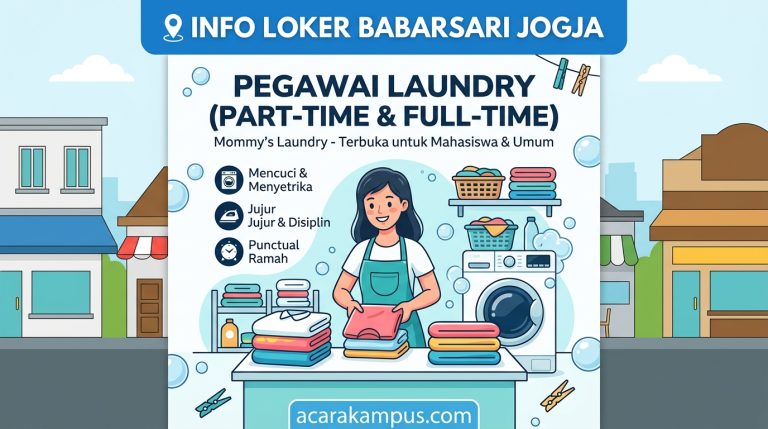 Lowongan Kerja Pegawai Laundry Part-Time & Full-Time Mommy’s Laundry Babarsari Jogja – Terbuka untuk Mahasiswa!